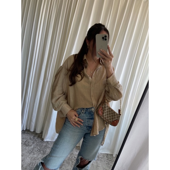 LAST L • SHIRT oversized button down shirt — In Beige - Picture 7 of 7